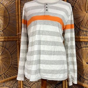 Sunday work clothes long sleeved cotton blend pullover shirt, size L